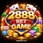 2888Bet Game mobile app showing slots, card games, and real cash rewards on a smartphone screen.