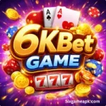 6KBet Game mobile app interface showing card games and slot machines.