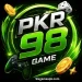 PKR98 Game logo with black background and green neon gaming design