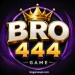 BRO444 Game logo featuring golden 3D text with a crown on a purple glowing background.